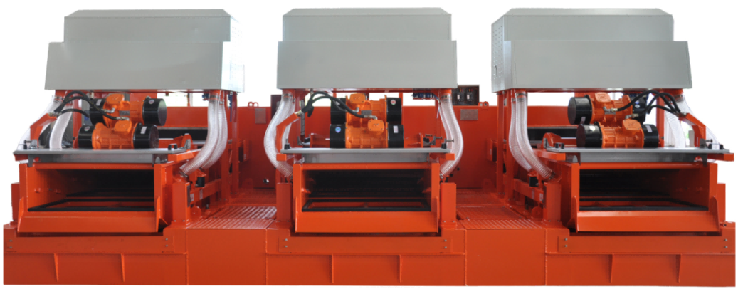 Triple continuous negative pressure shale shaker